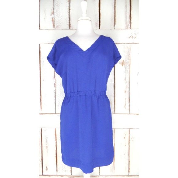 90s blue / purple open back knee length dress - Picture 2 of 5